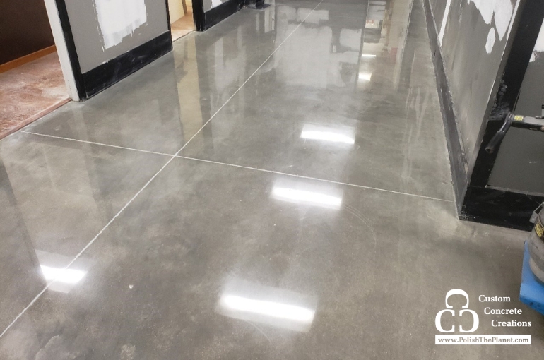 Brightening interior spaces with polished concrete