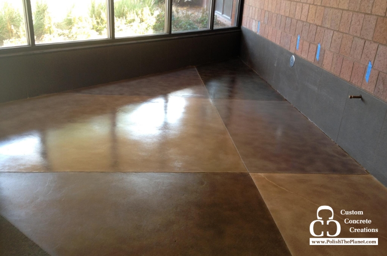 Polished concrete in apartment complexes