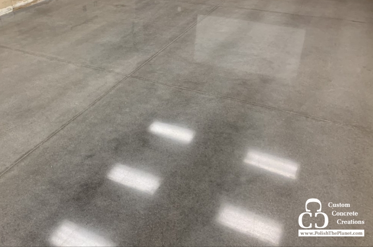 Polished concrete in yoga studios