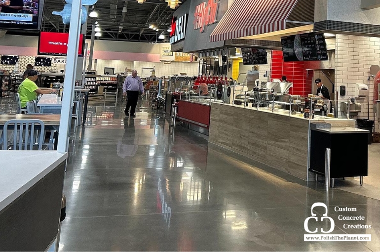 Polished concrete in Gretna’s new Hy-Vee
